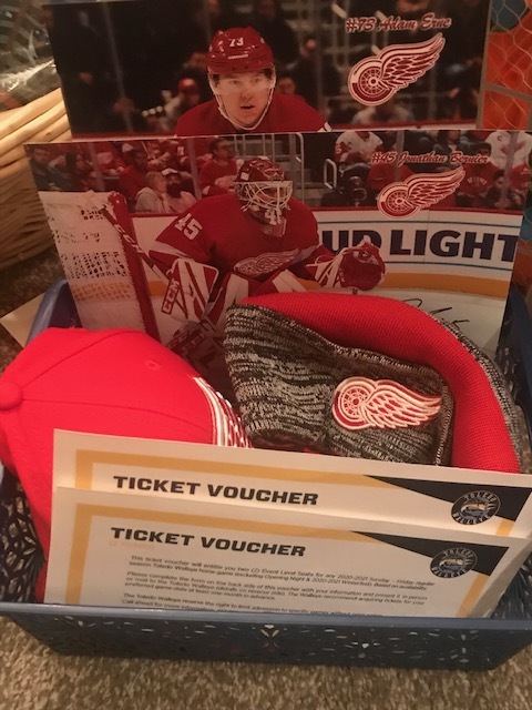 The merchandise for the Toledo Walleye this saturday (Red Wings