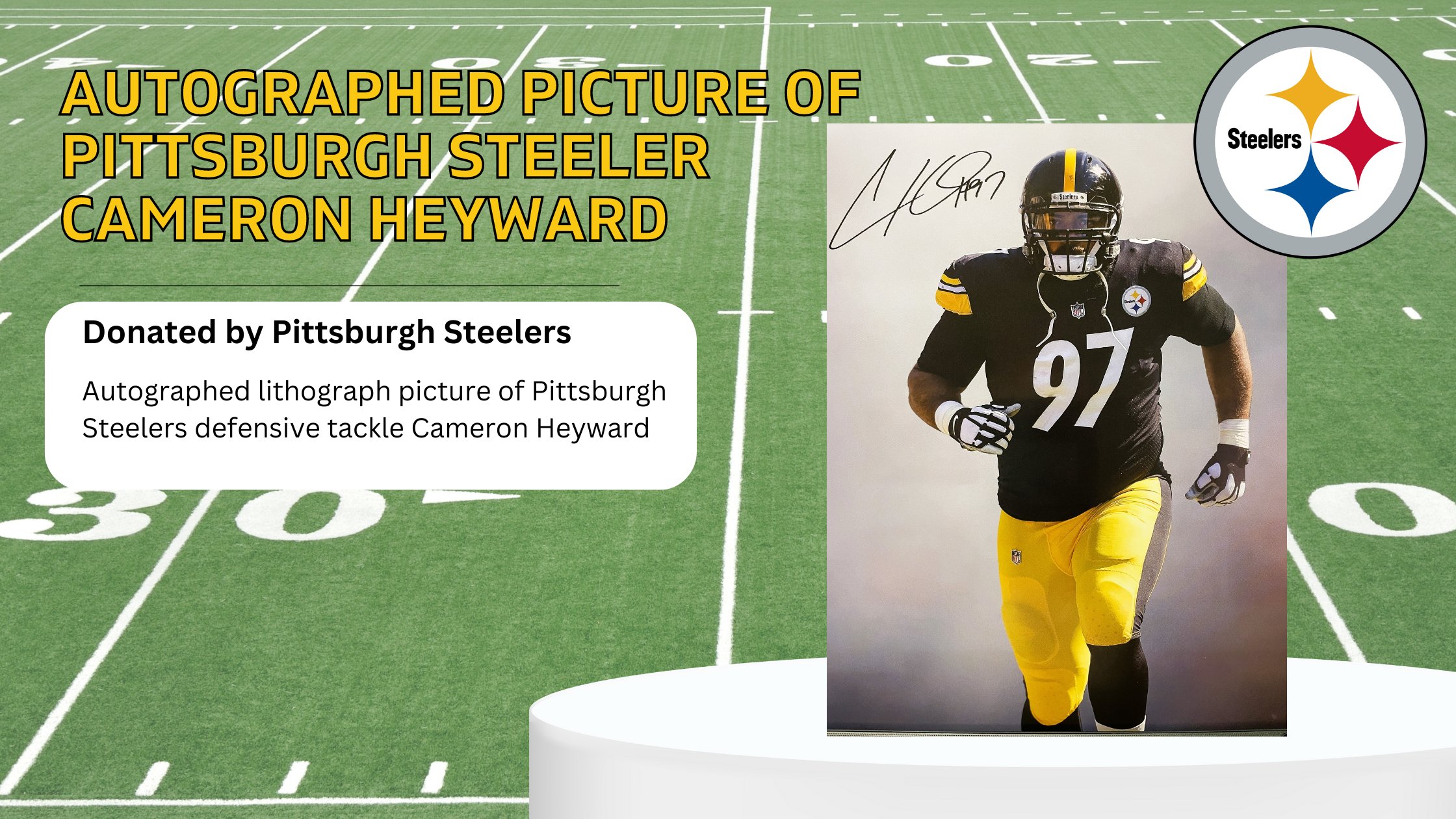 Autographed Picture of Pittsburgh Steeler Cameron Heyward