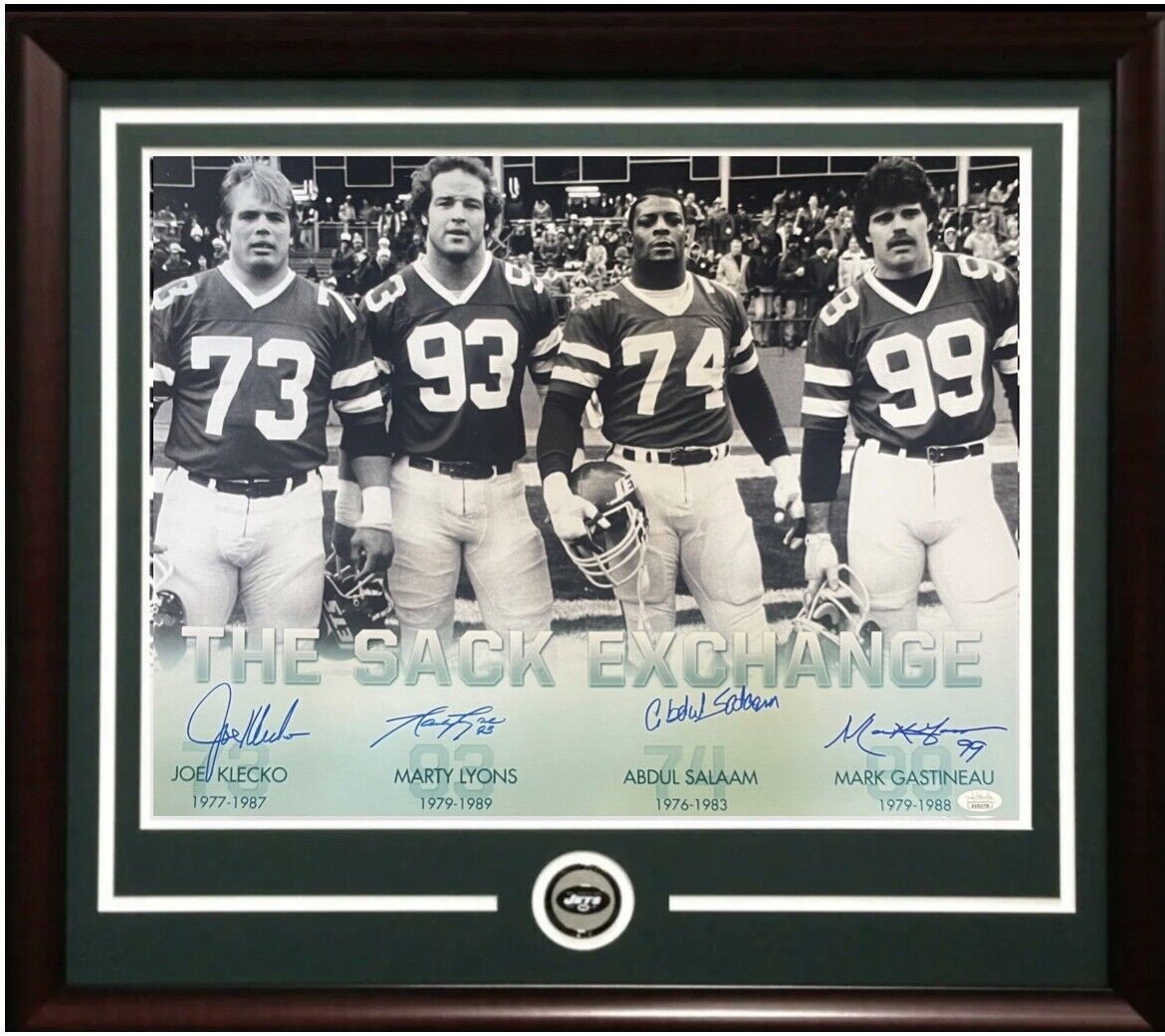 Mark Gastineau, Joe Klecko, Abdul Salaam & Marty Lyons Signed