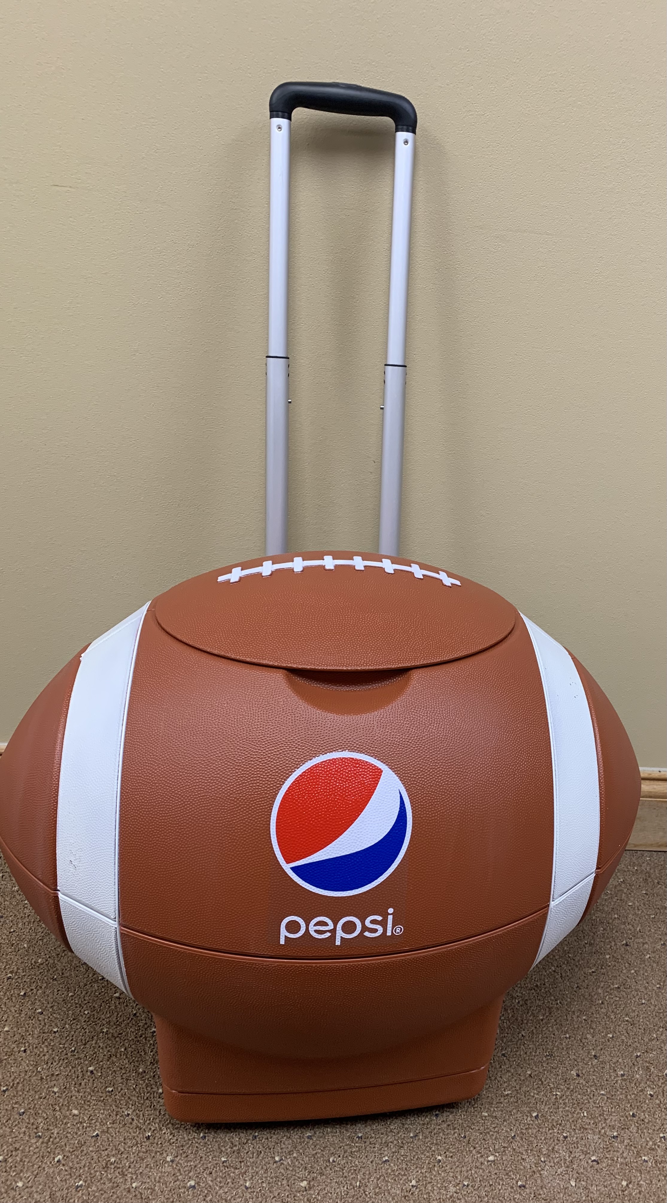 Football Pepsi Cooler on wheels, banquet2022