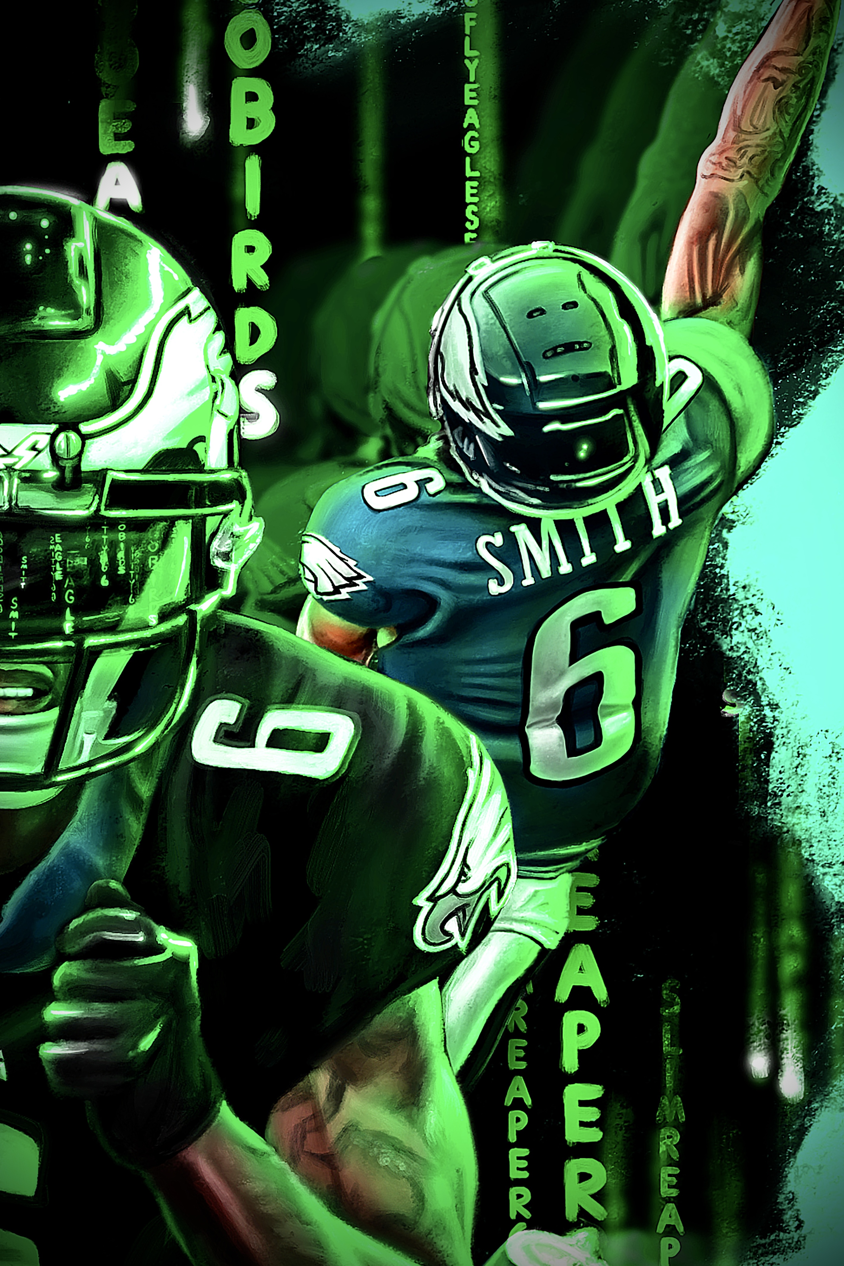 DeVonta Smith Autographed Philadelphia Eagles Green Full Size