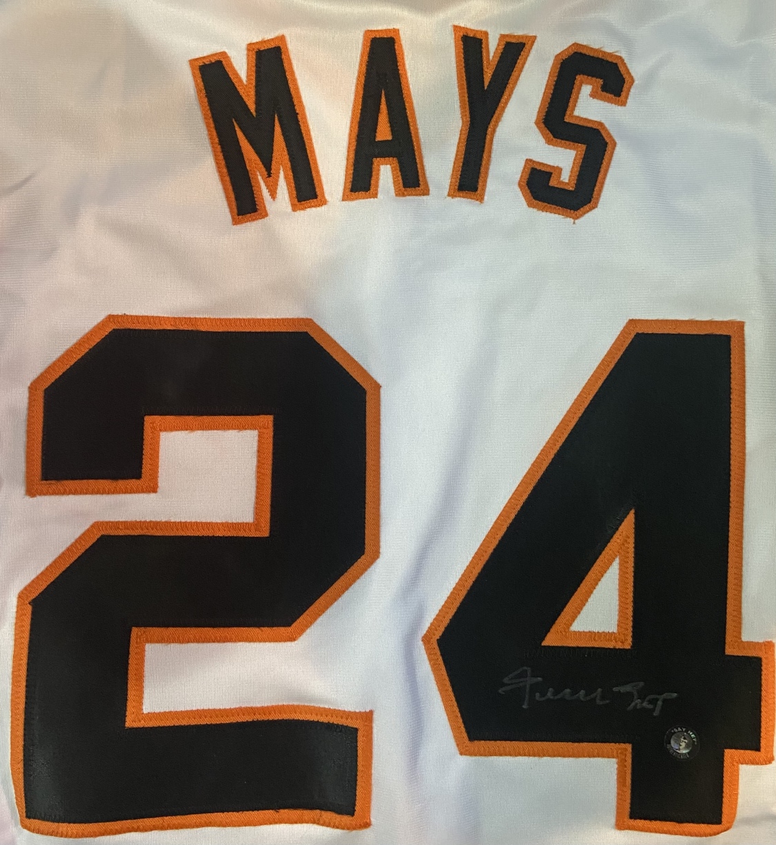 WILLIE MAYS SIGNED GIANTS JERSEY, goldgala