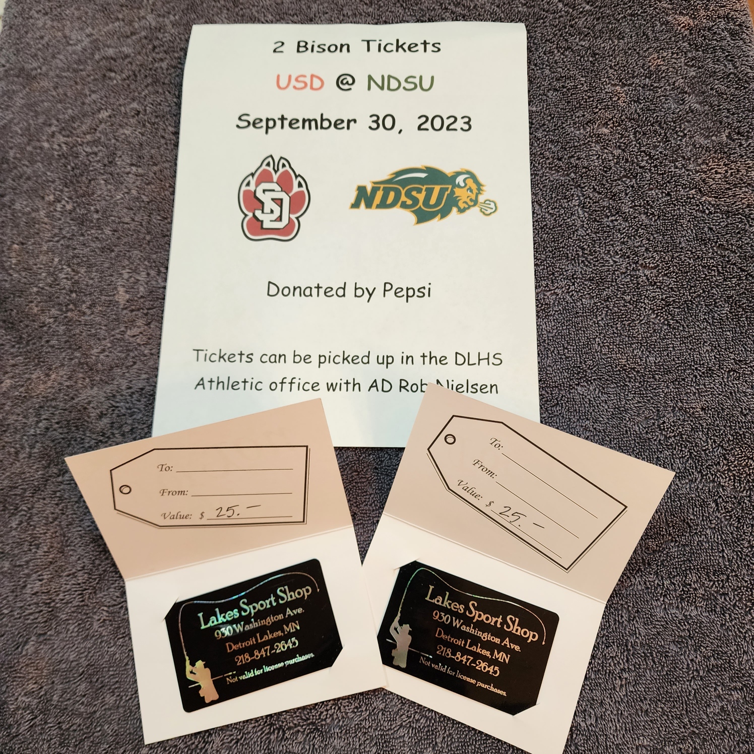 2 Tickets to NDSU Game & 2 Sideline Passes + Team Football – Lend A Hand Up