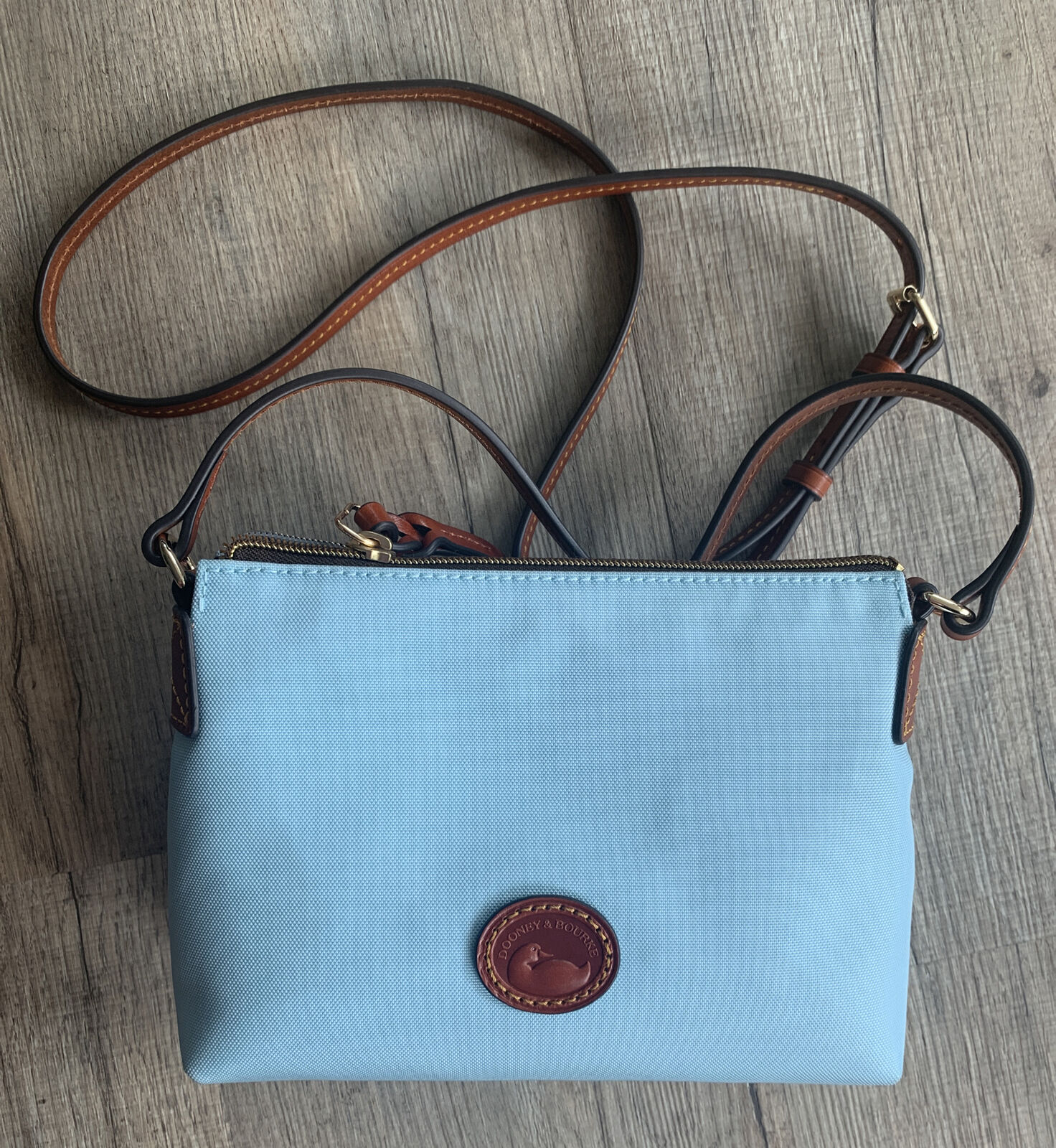 Dooney & Bourke Nylon Crossbody Pouchette Bag in Light Blue