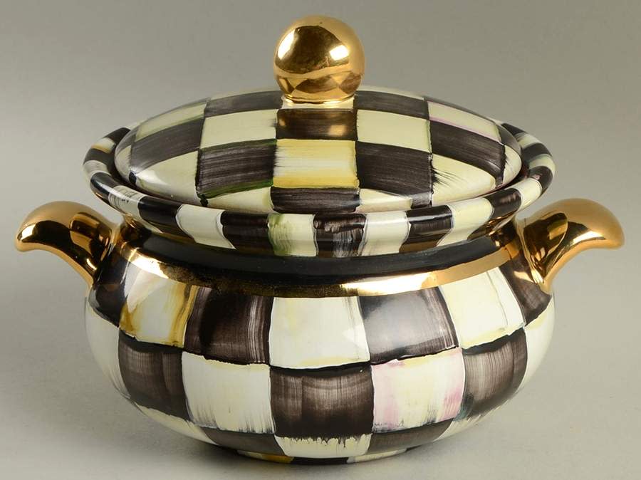 MacKenzie-Childs Courtly Check Lidded Sugar Bowl