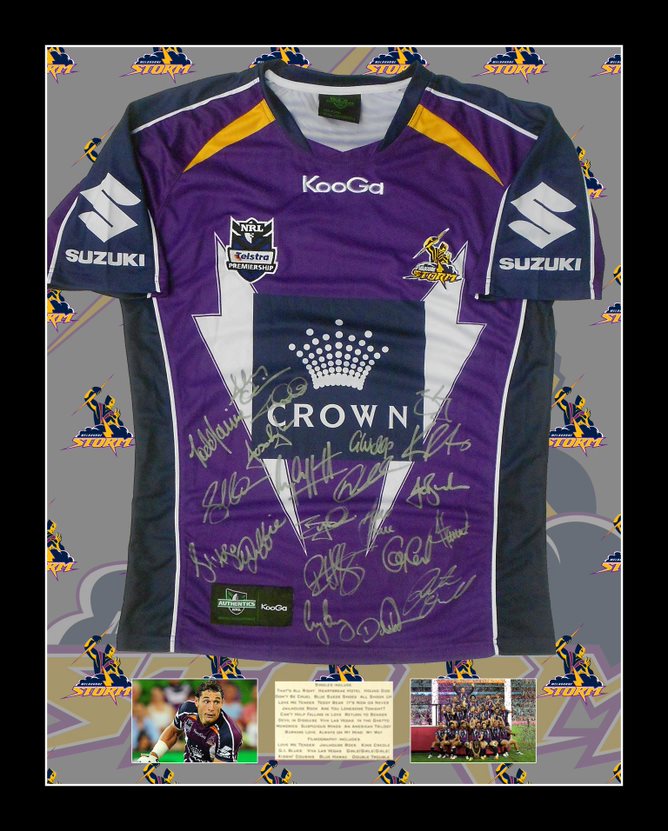 Melbourne Storm Signed and framed 2012 NRL Jersey, rmhc23