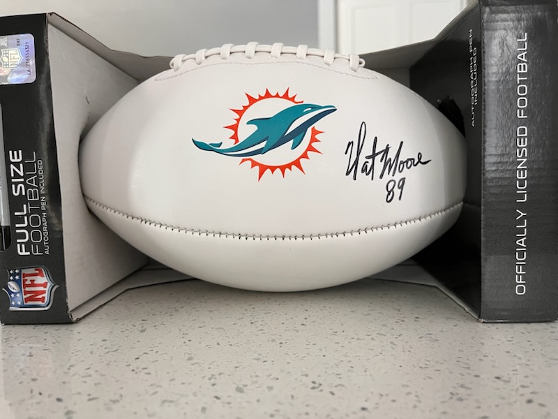 Miami Dolphins Autographed Football: Nat Moore