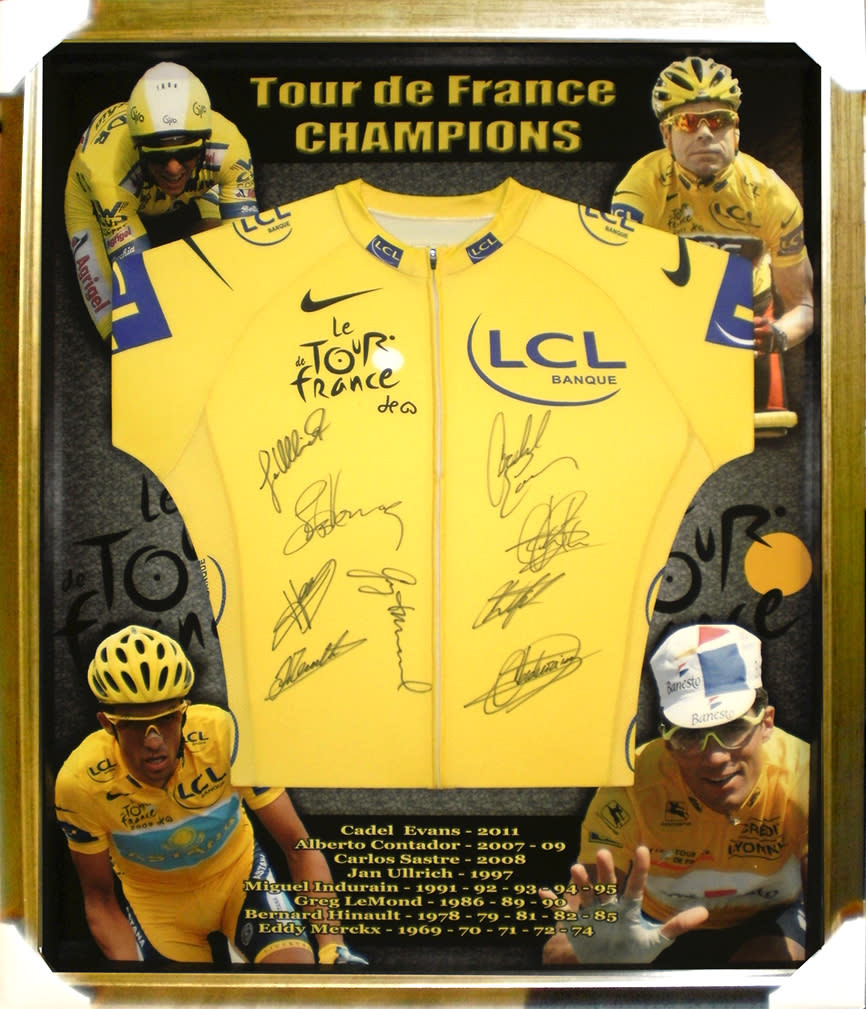 cadel evans signed yellow jersey